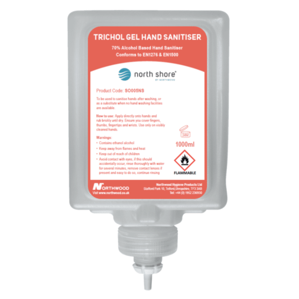 North Shore 1000ml Trichol Hand Gel Alcohol Sanitiser (Pack of 6)