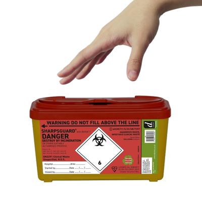 1L Orange Lidded Sharps Bin