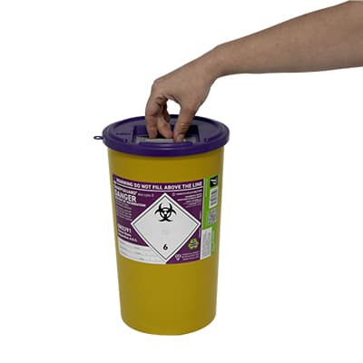 5L Purple Lidded Sharps Bin